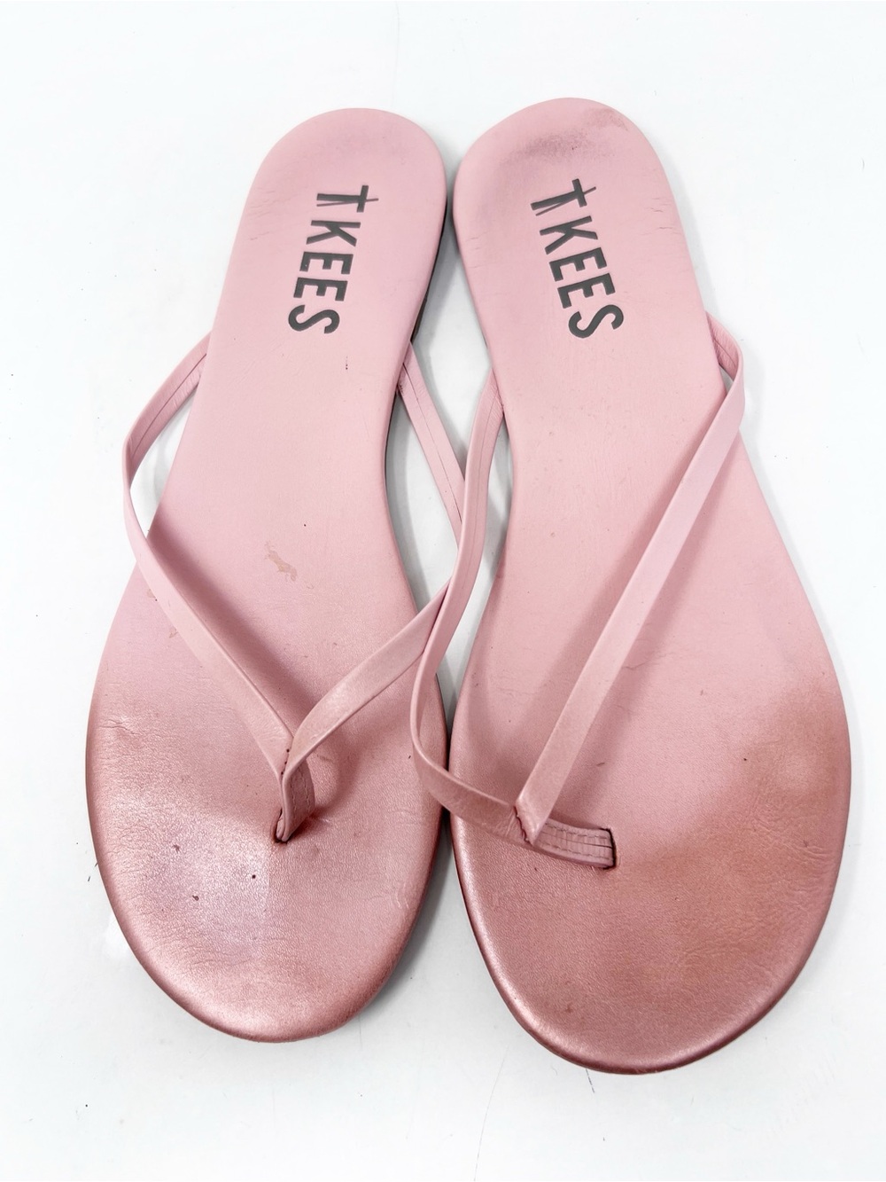TKEES LEATHER LILY NUDES THONG SANDALS WOMENS SZ 10